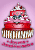 G&acirc;teau d'anniversaire joyeux et amusant